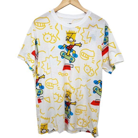 Bart Simpson Skateboarding Abstract Graphic T-Shirt Large - Picture 1 of 8
